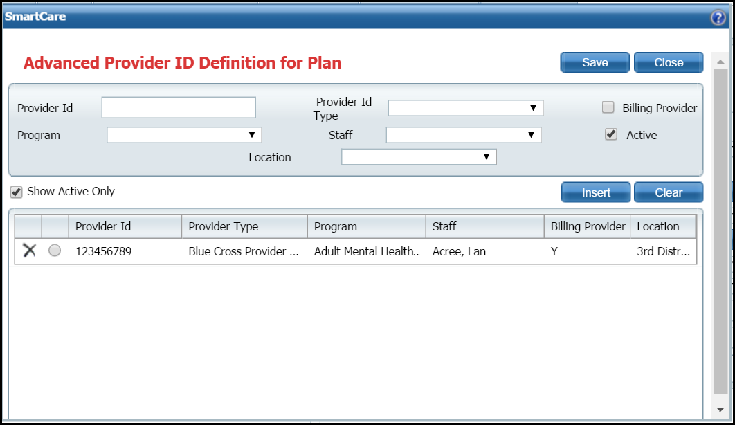 Add Advanced Provider ID Definition for Plan
